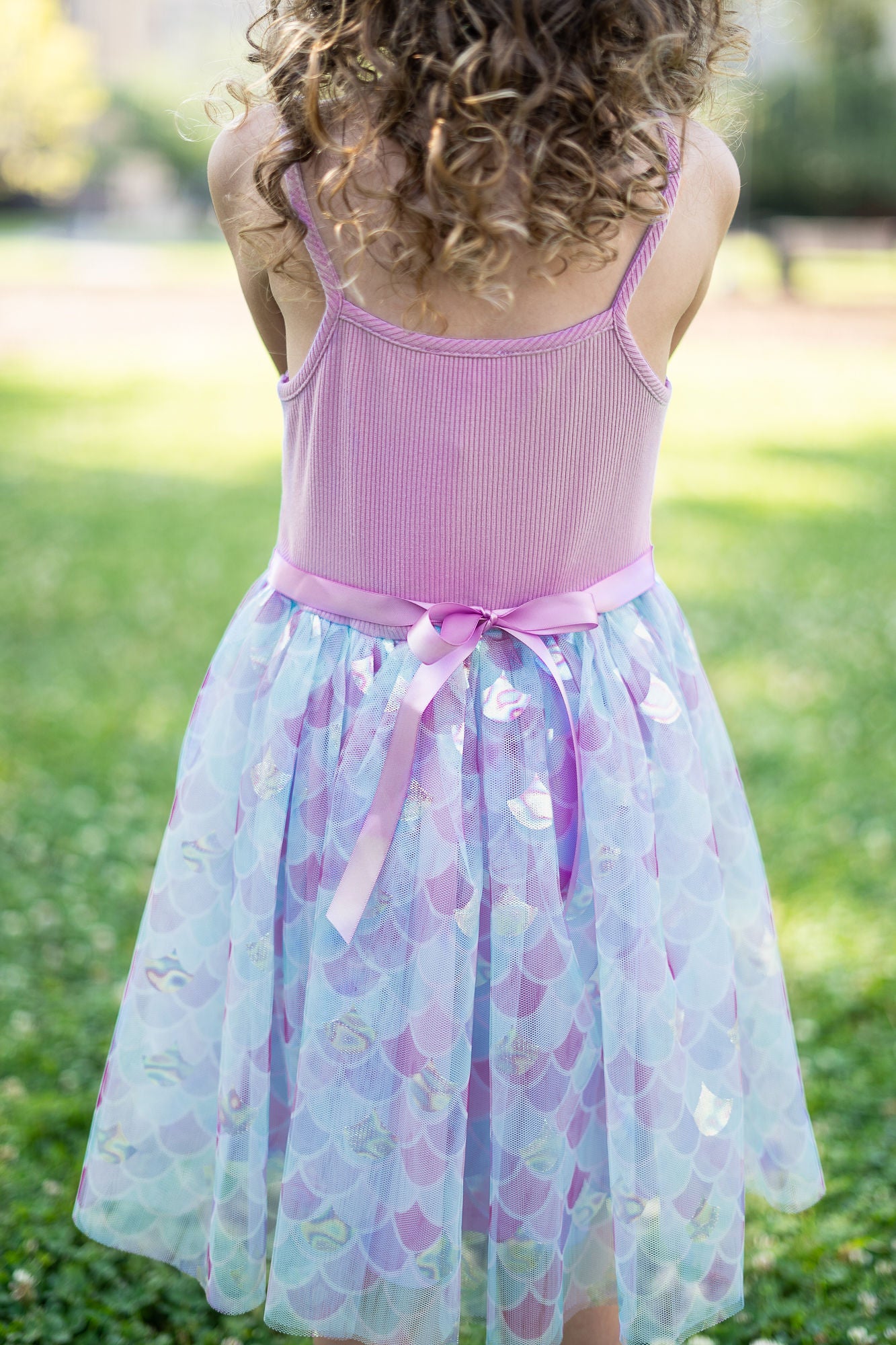 Lavender Mermaid Tutu Dress with Matching Long Sleeve Cardigan For 3-7 Years