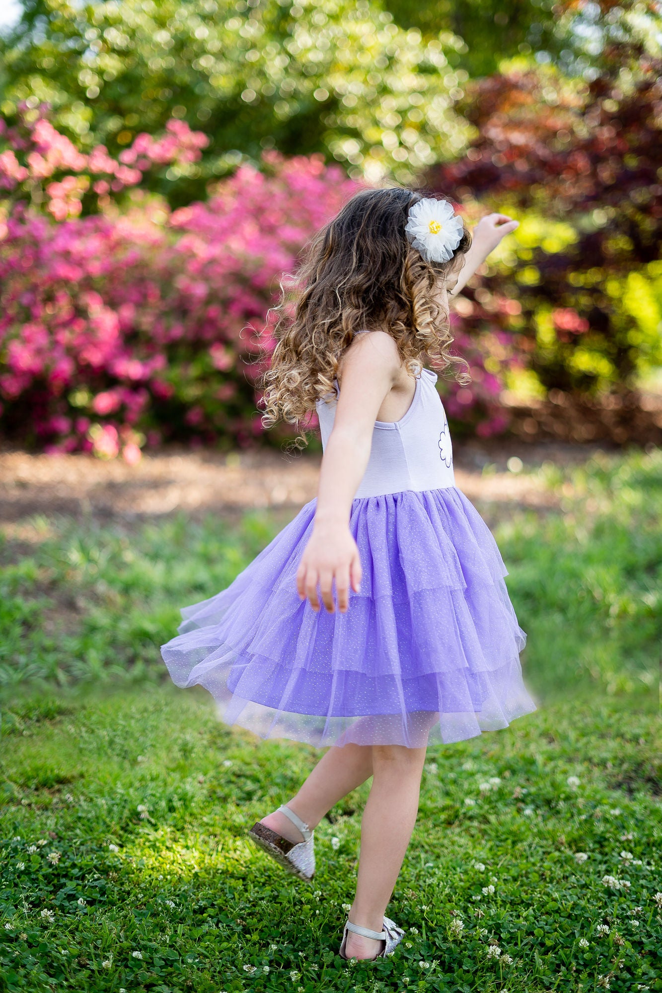 Girl's Purple Rainbow Tutu Dress for 3-7 Years #22008