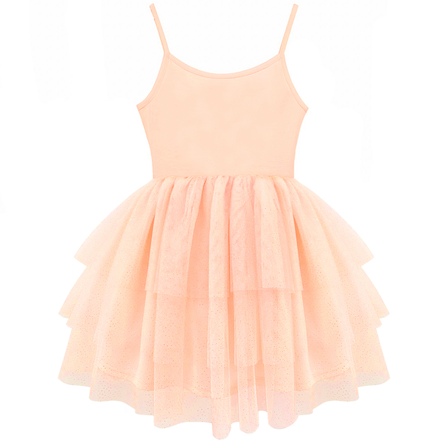 Girl's Peach Heart Tutu Dress For 3-7 Years #22008