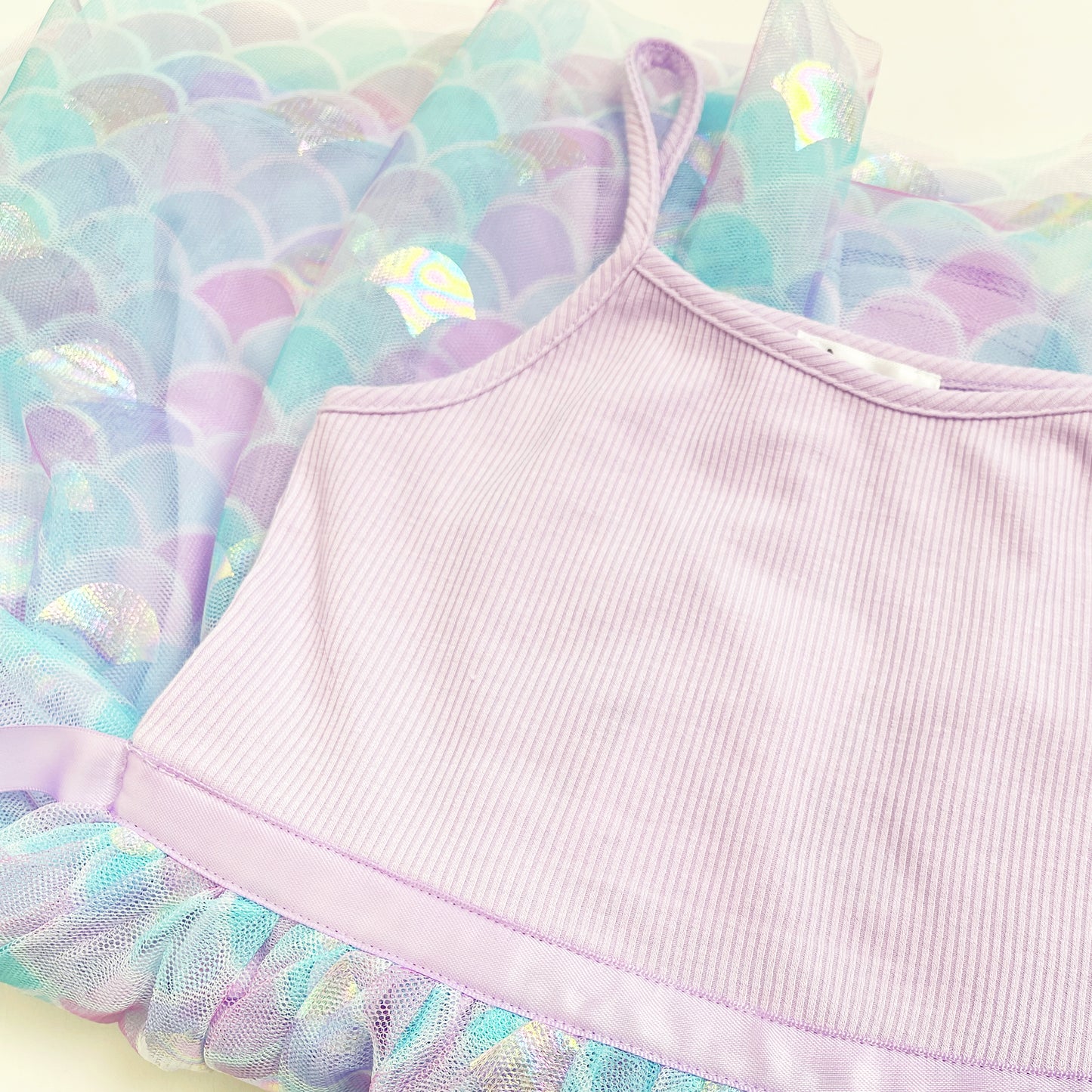 Lavender Mermaid Tutu Dress with Matching Long Sleeve Cardigan For 3-7 Years