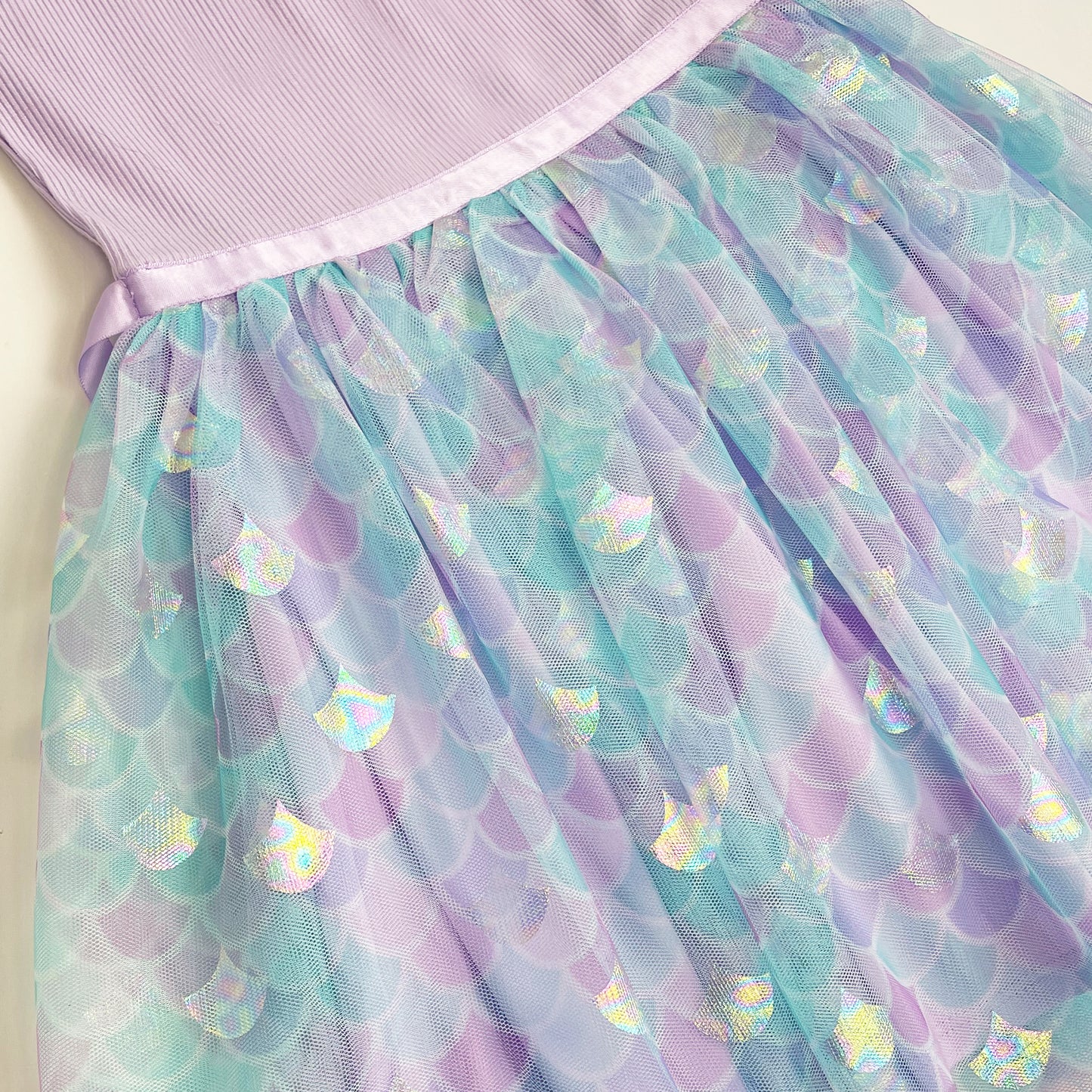 Lavender Mermaid Tutu Dress with Matching Long Sleeve Cardigan For 3-7 Years