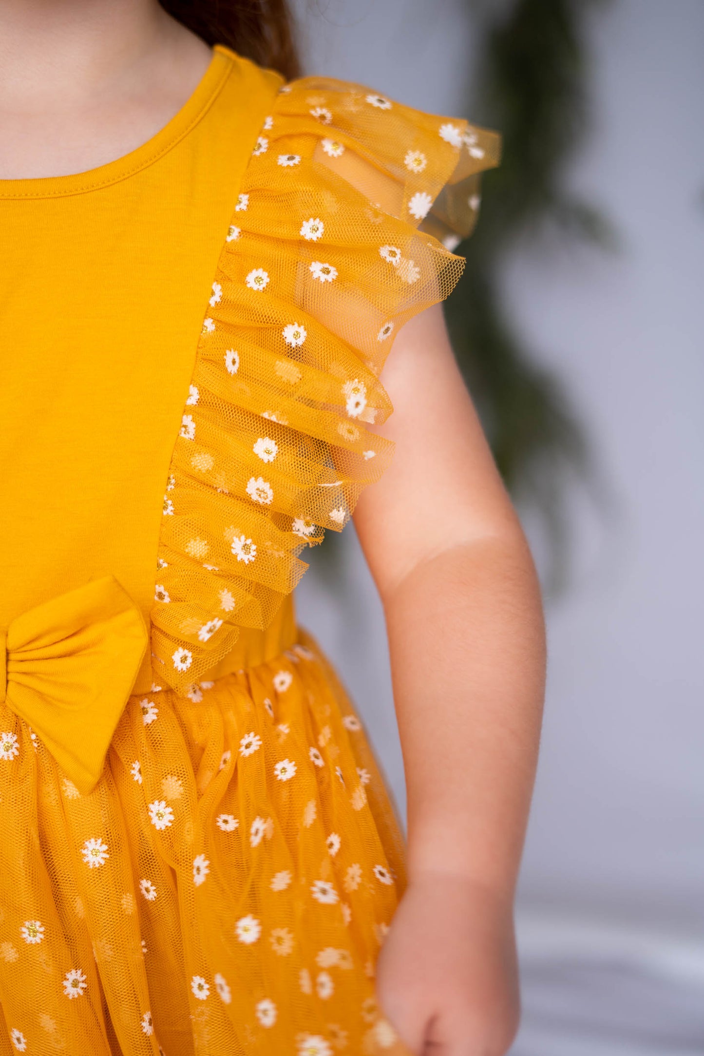 Gold Ruffle Lace Dress with Free Gold Hair Scrunchies #2205038