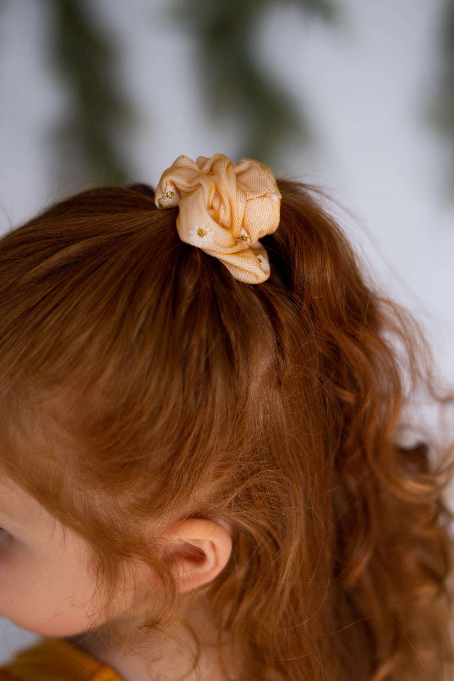 Gold Ruffle Lace Dress with Free Gold Hair Scrunchies #2205038