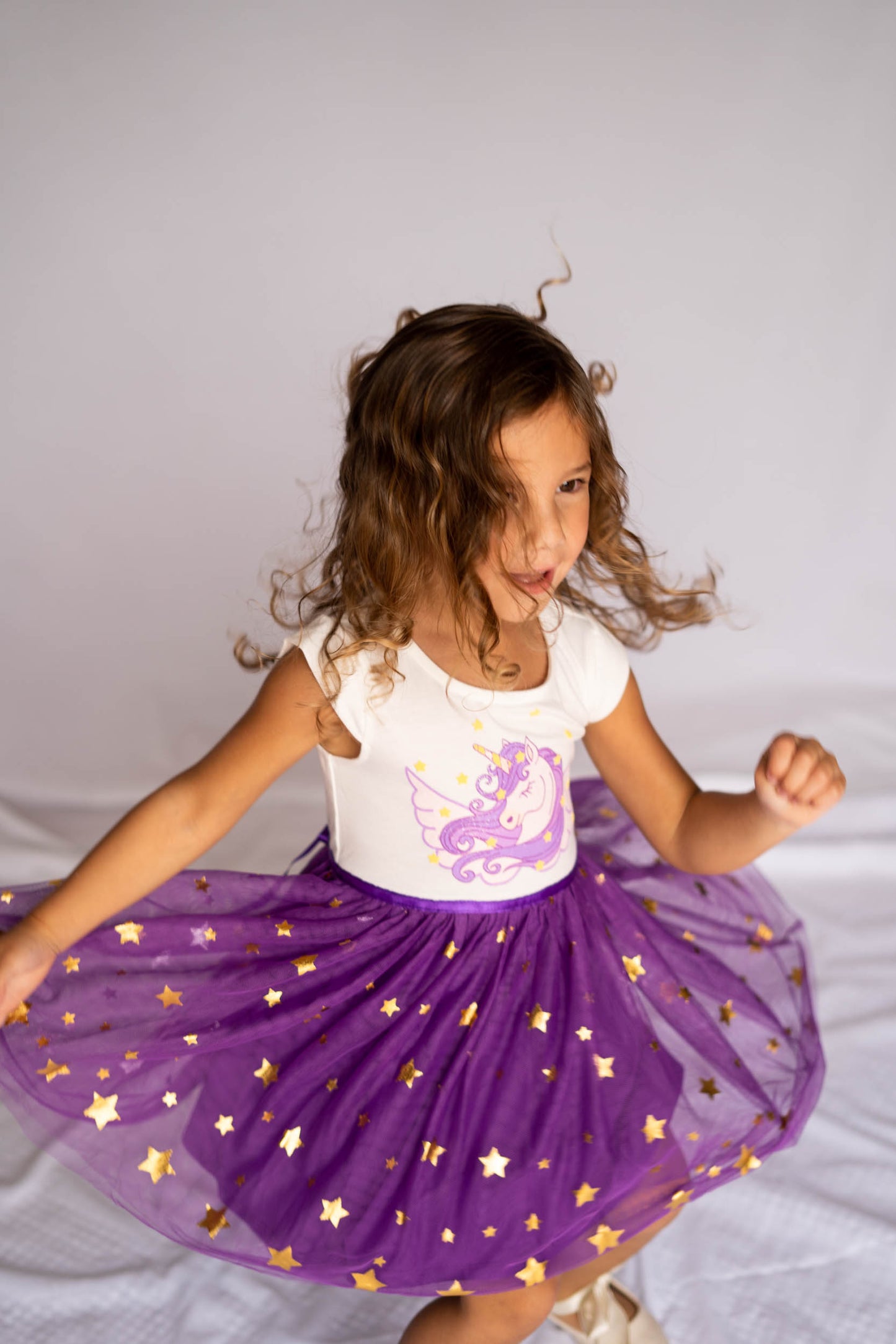 Girls Purple Unicorn Tutu Dress for 3-7 Years #22003