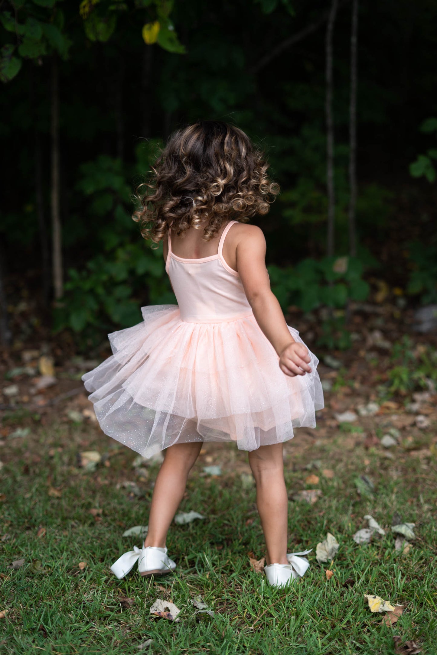 Girl's Peach Heart Tutu Dress For 3-7 Years #22008