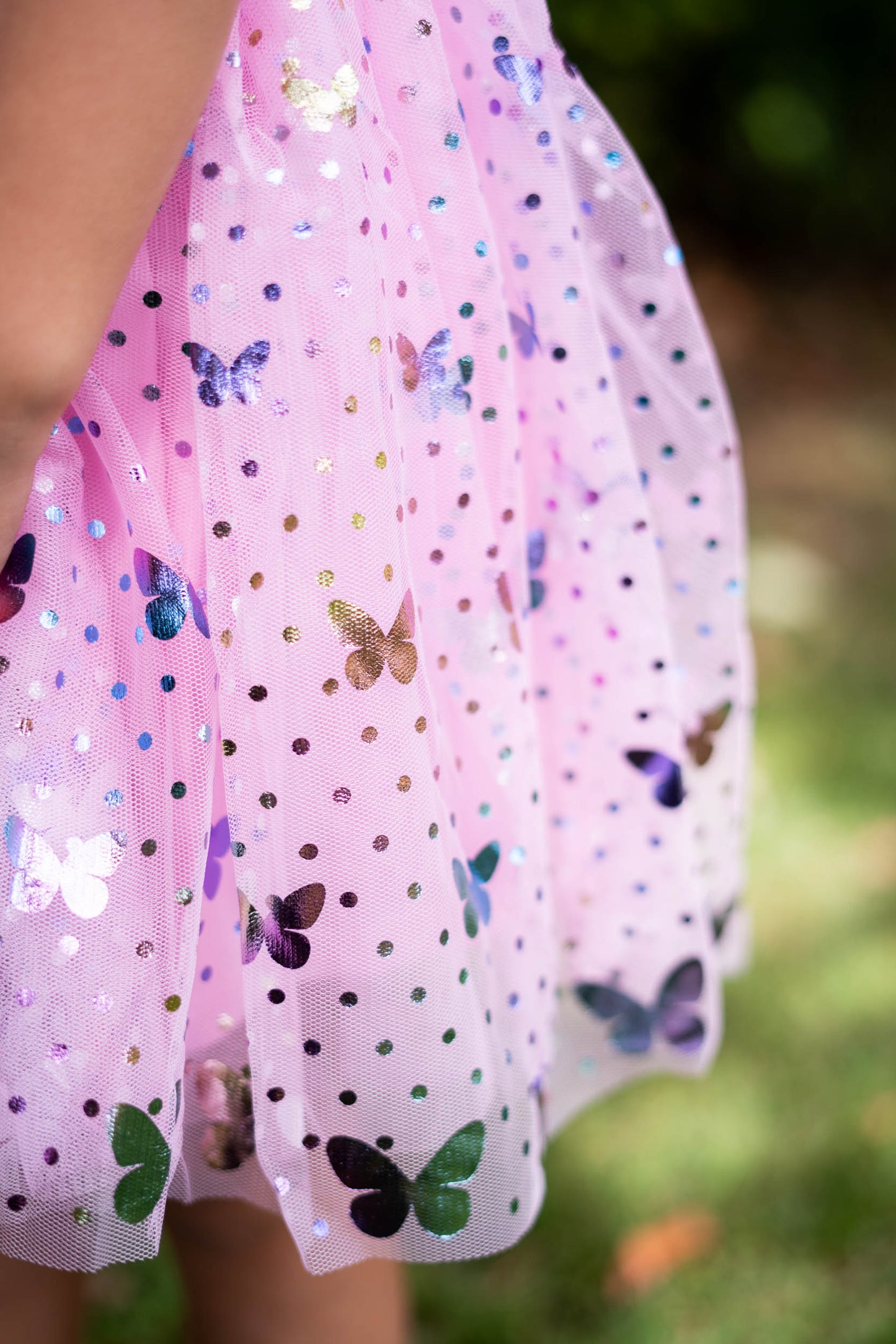 Girls Pink Butterfly Tutu Dress for 3-7 Years with FREE Pink Hair Scrunchies #22007