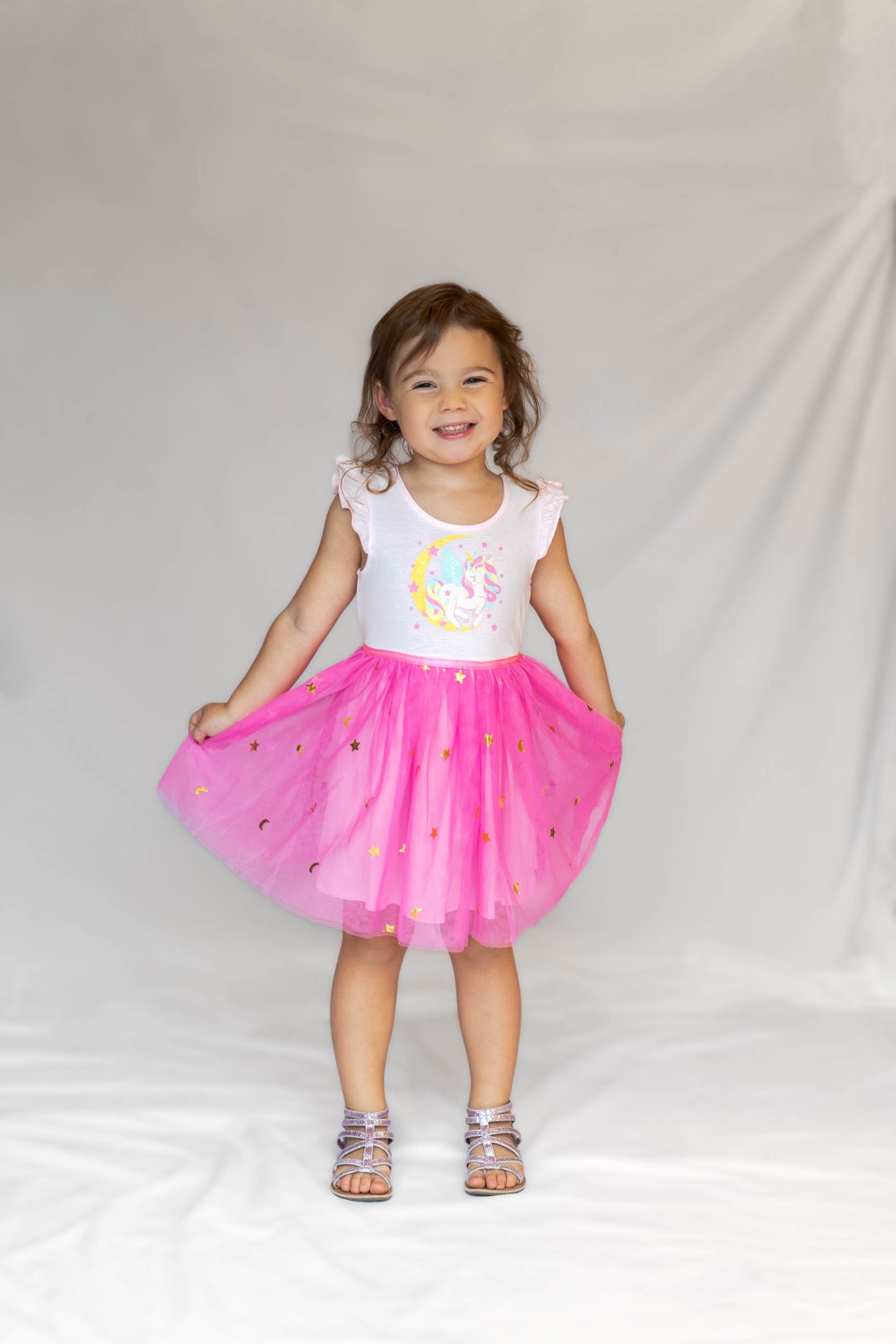 Girls Pink Unicorn Tutu Dress For 3-7 Years #22004