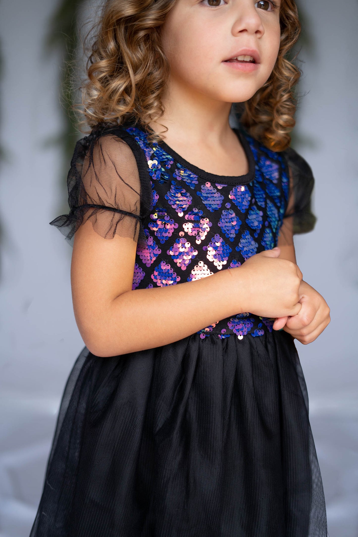 Mermaid Black Sequin Dress #2204005