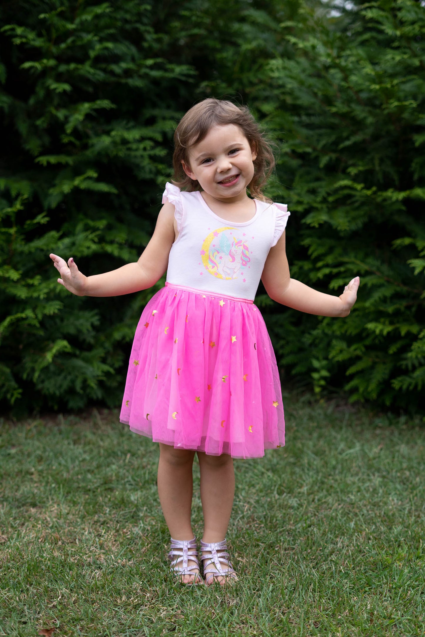 Girls Pink Unicorn Tutu Dress For 3-7 Years #22004