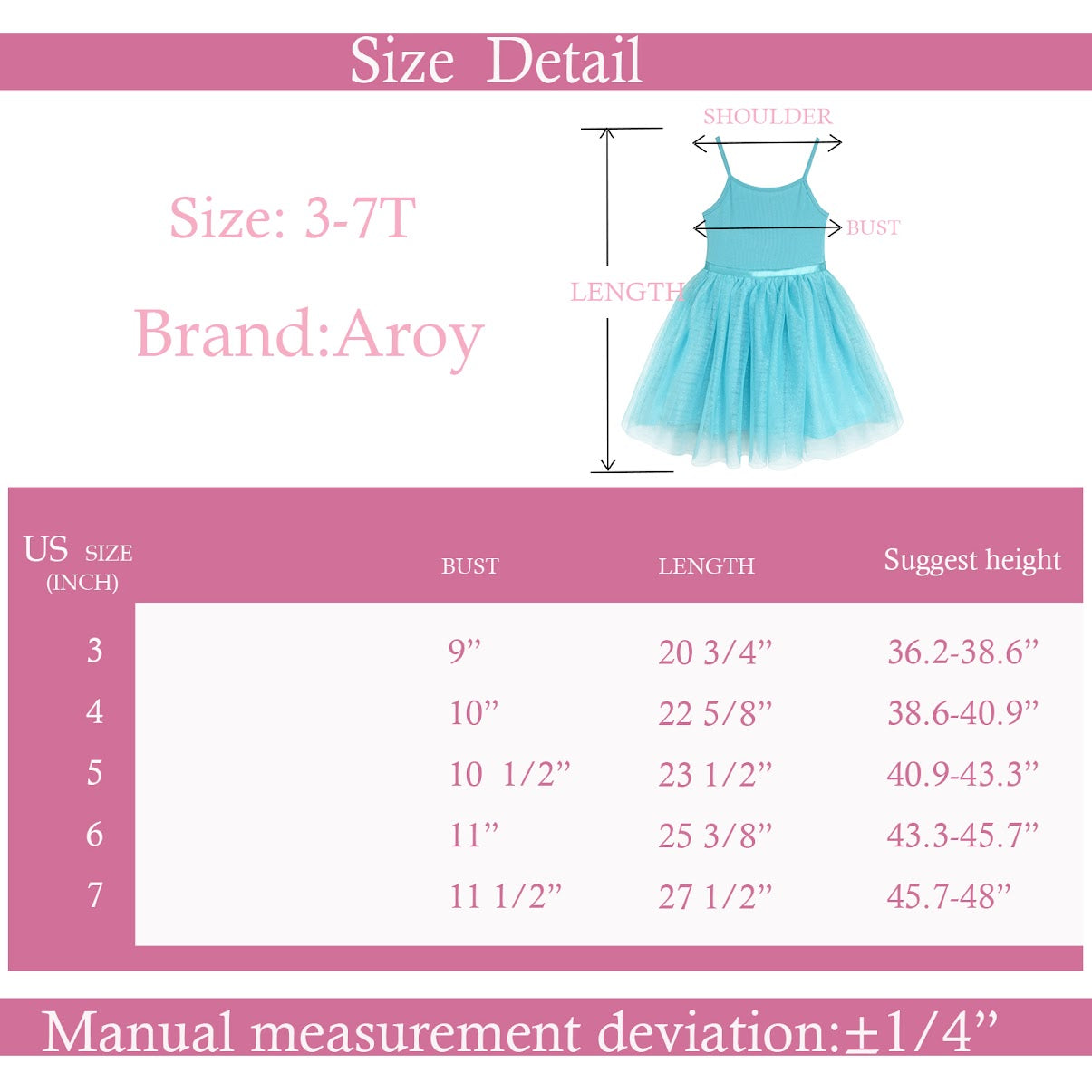 Girl's Ballerina Teal Blue Tutu Dress for 3-7 Years #22001