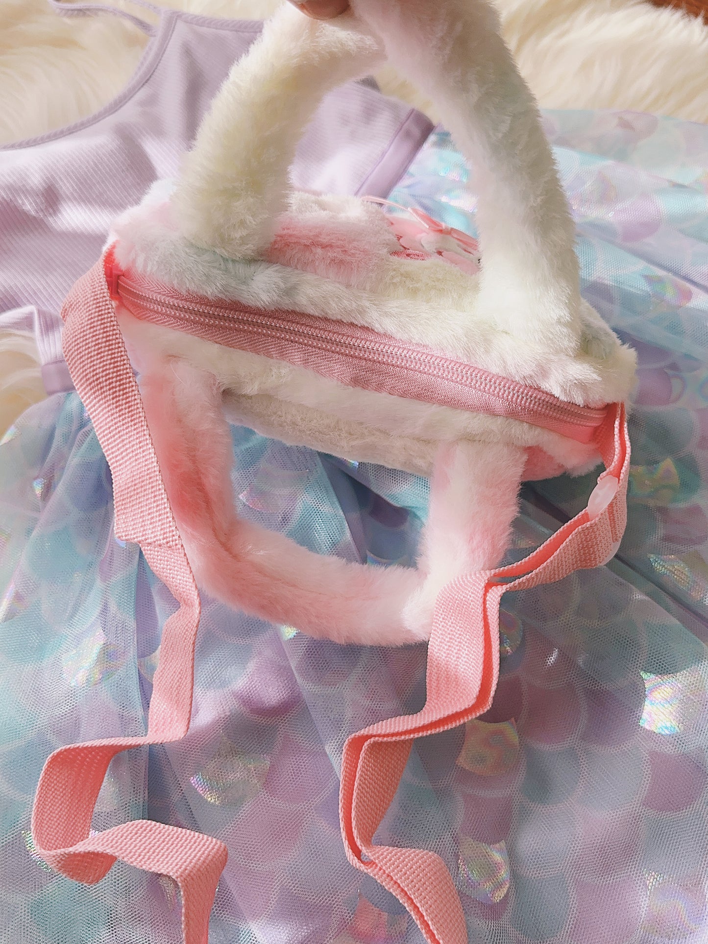Girls Fluffy Unicorn Crossbody Bag