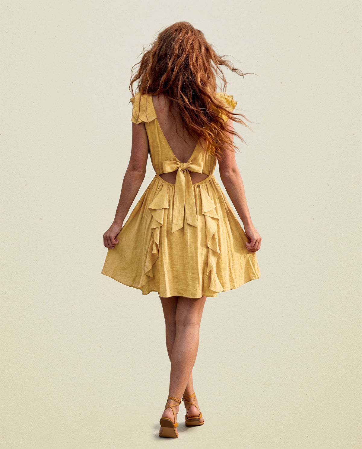RUFFLED MINI DRESS #D6I601