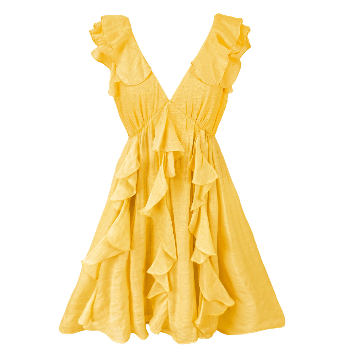 RUFFLED MINI DRESS #D6I601
