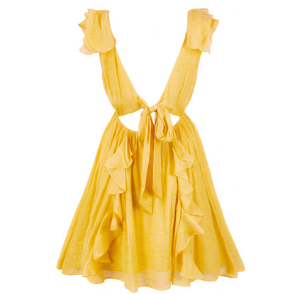 RUFFLED MINI DRESS #D6I601