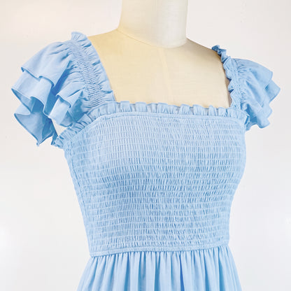 Flutter Sleeve Smocked top Midi Dress #Z6G125