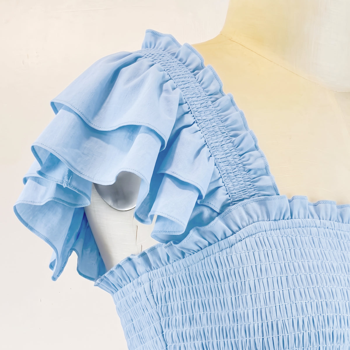 Flutter Sleeve Smocked top Midi Dress #Z6G125