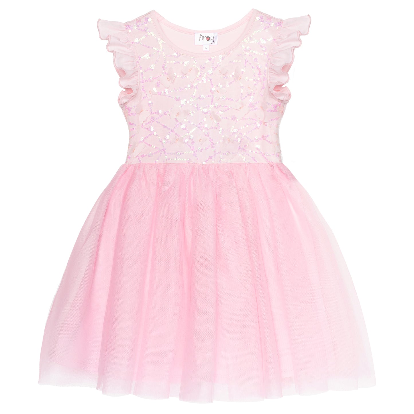 3D Pink Sequin Butterfly Tutu Dress #2204007