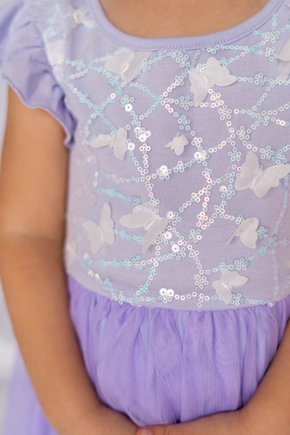 Butterfly Purple Sequin Dress #2204007