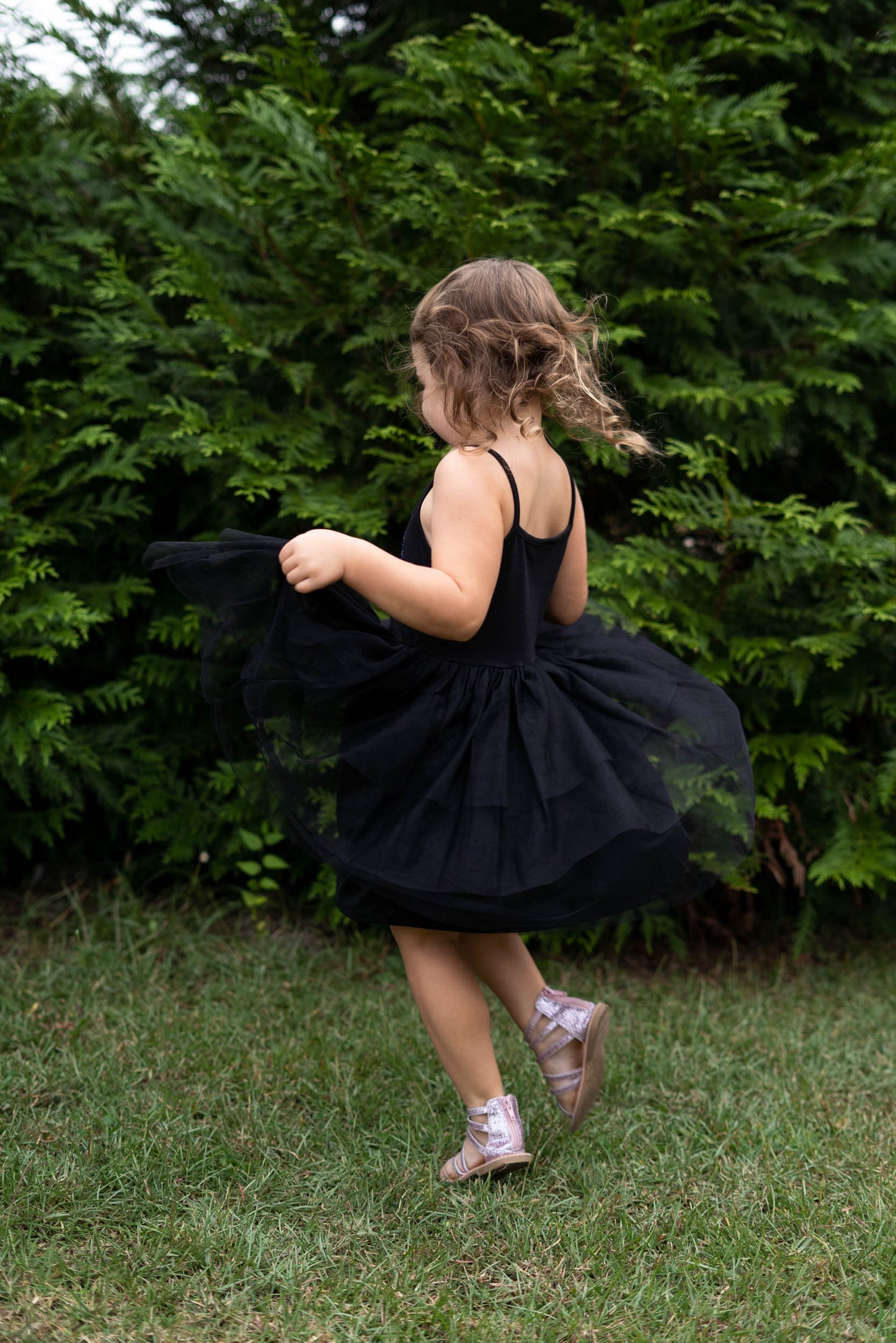 Girl's Black Butterfly Tutu Dress For 3-7 Years #22008