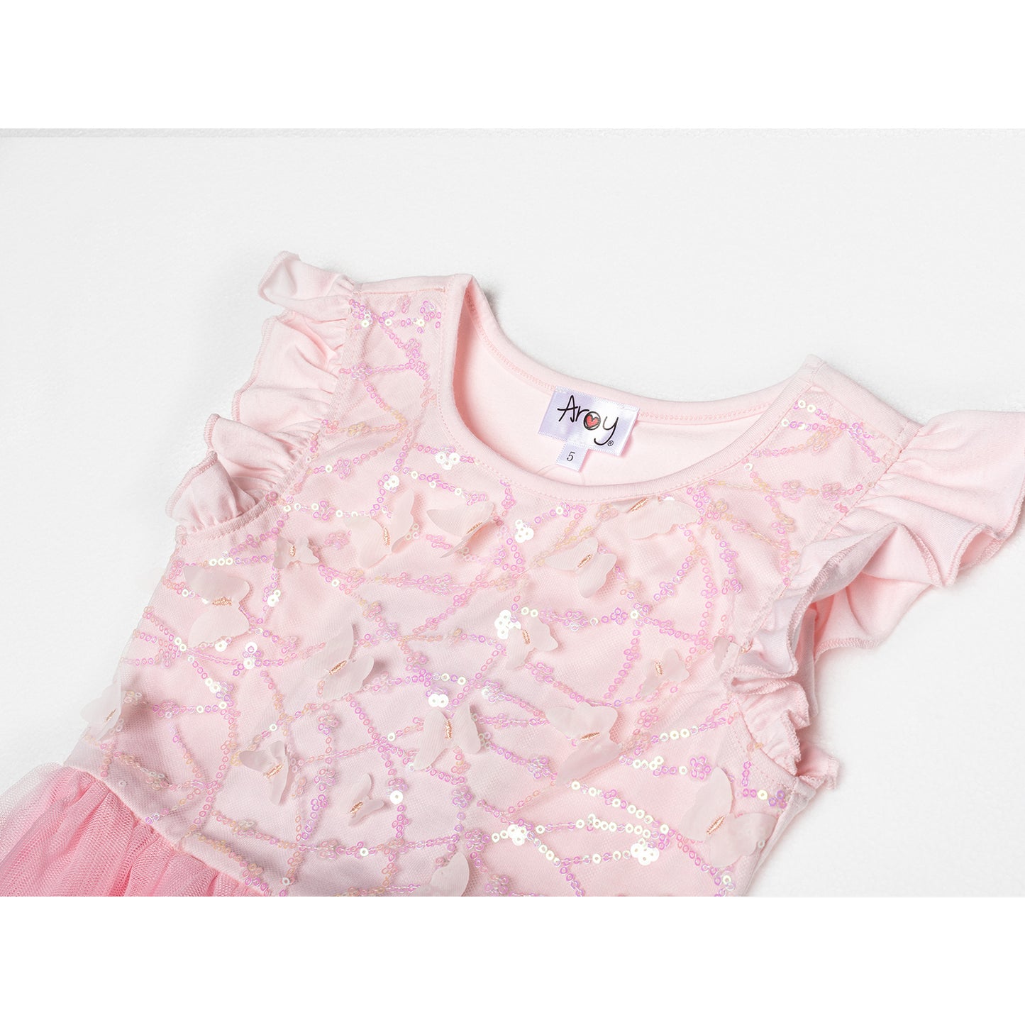 3D Pink Sequin Butterfly Tutu Dress #2204007