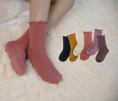 Colorful Cotton Baby Girl Ankle Fuffle Socks